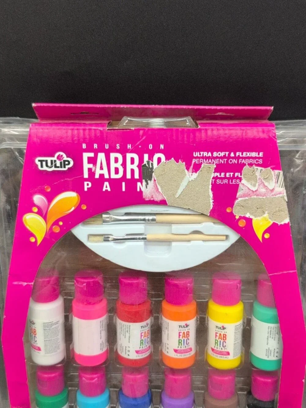 Tulip Brush on Fabric Paint & Palette Kit 15 Piece Multicolors